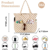 LEDAOU Large Beach Tote Bag Women Waterproof Sandproof Zipper Beach Tote Bag for Pool Gym Grocery Travel with Wet Pocket
