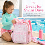 LEDAOU Mesh Backpack for Kids Girls Semi-Transparent Mesh School Backpack Bookbag Lightweight Casual Daypacks (Bow Pink)