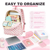 LEDAOU School Backpack for Teen Girls Lightweight 15.6 inch Laptop Bookbag for College Middle High School Women Casual Travel Daypack