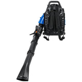 Lefitap 4 Stroke Backpack Leaf Blower - 75.6CC | 750 CFM High Power Backpack Leaf Blower Gas Powered - High Airflow Gasoline Back Pack Blowers for Yard Lawn Care, Clears Leaves, Debris & Snow, Blue