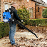 Lefitap 4 Stroke Backpack Leaf Blower - 75.6CC | 750 CFM High Power Backpack Leaf Blower Gas Powered - High Airflow Gasoline Back Pack Blowers for Yard Lawn Care, Clears Leaves, Debris & Snow, Blue