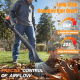 Lefitap 52cc Backpack Leaf Blower Gas Powered - 550 CFM | 205 MPH High Airflow Gas Powered Leaf & Snow Blower for Commercial Yard Lawn Care, Clears Leaves, Debris & Snow (EB808)