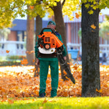 Lefitap 52cc Backpack Leaf Blower Gas Powered - 550 CFM | 205 MPH High Airflow Gas Powered Leaf & Snow Blower for Commercial Yard Lawn Care, Clears Leaves, Debris & Snow (EB808)