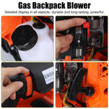 Lefitap 80CC Backpack Leaf Blower Gas Powered - 900 CFM | 4.3 HP | 206 MPH High Airflow Heavy Duty Commercial Gas Leaf Blower for Yard Lawn Care, Clears Leaves, Debris & Snow, EB850EZ