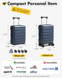 Lekesky 16 Inch Underseat Carry On Luggage Airline Approved, Hard Shell Suitcase with TSA Lock, Lightweight Spinner Wheels Durable ABS Compact Carry - On for Travel Weekend Trips Men Women, Blue