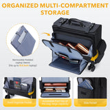 Lekespring Rolling Briefcase 17.3 Inch Laptop Bag with Wheels Ballistic Nylon Wheeled Business Case for Men Women Underseat Carry On Rolling Work Bag Detachable 360 Spinner Wheels File Organizer