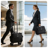 Lekespring Rolling Briefcase 17.3 Inch Laptop Bag with Wheels Ballistic Nylon Wheeled Business Case for Men Women Underseat Carry On Rolling Work Bag Detachable 360 Spinner Wheels File Organizer