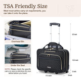 Lekespring Rolling Laptop Bag, Laptop Briefcase on Wheels for Women Fits Up to 15.6Inch Computer Bags Water Resistant for Work Travel and Business, Black