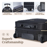 Lekespring Rolling Laptop Bag, Laptop Briefcase on Wheels for Women Fits Up to 15.6Inch Computer Bags Water Resistant for Work Travel and Business, Black