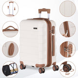 LEMY Hardside Expandable Luggage,Waterproof Suitcase with Spinner Wheels&Height Adjustable Handle for Travel, Business Trips,White