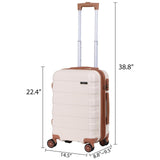 LEMY Hardside Expandable Luggage,Waterproof Suitcase with Spinner Wheels&Height Adjustable Handle for Travel, Business Trips,White