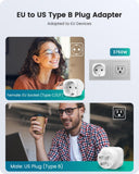 LENCENT 2 Pack Europe to US Plug Adapter,European to USA Adapter, American Outlet Plug Adapter, EU to US Adapter, Europe to USA Travel Plug Converter
