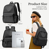 Lendolk Black Middle School Backpack For Men Women Simple Backpack For College Students Aesthetic High School Bag Waterproof Bookbag For Teens Girls Boys