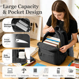 Lendolk Black Middle School Backpack For Men Women Simple Backpack For College Students Aesthetic High School Bag Waterproof Bookbag For Teens Girls Boys