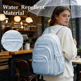 Lendolk College Backpack For Women Men,Lightweight High School Bag,School Backpack With Lots Of Pockets,Cute Bookbag For Teens Boys Girls,Casual Daypack Backpack For School(Blue)