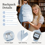 Lendolk College Backpack For Women Men,Lightweight High School Bag,School Backpack With Lots Of Pockets,Cute Bookbag For Teens Boys Girls,Casual Daypack Backpack For School(Blue)