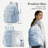 Lendolk College Backpack For Women Men,Lightweight High School Bag,School Backpack With Lots Of Pockets,Cute Bookbag For Teens Boys Girls,Casual Daypack Backpack For School(Blue)