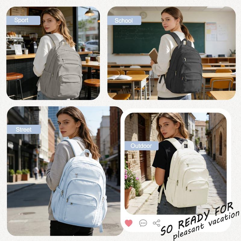 Lendolk College Backpack For Women Men,Lightweight High School Bag,School Backpack With Lots Of Pockets,Cute Bookbag For Teens Boys Girls,Casual Daypack Backpack For School(Blue)