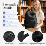 Lendolk Lightweight Black College Backpack for Women Men Cute School Bag for Teens Girls Boys High School Backpack for Students Waterproof Casual Daypack Backpack