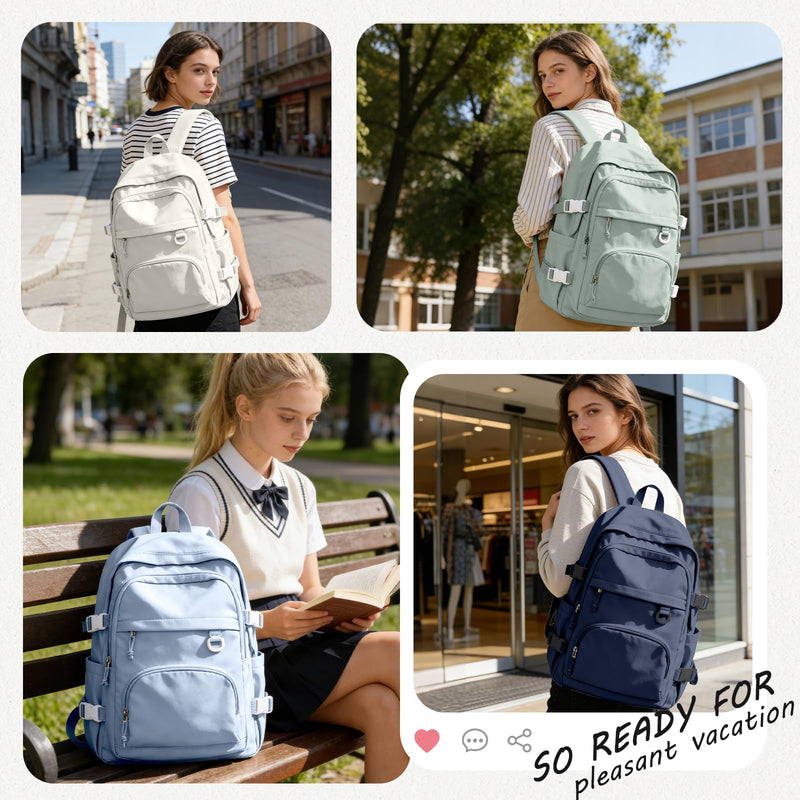 Lendolk Lightweight Black College Backpack for Women Men Cute School Bag for Teens Girls Boys High School Backpack for Students Waterproof Casual Daypack Backpack