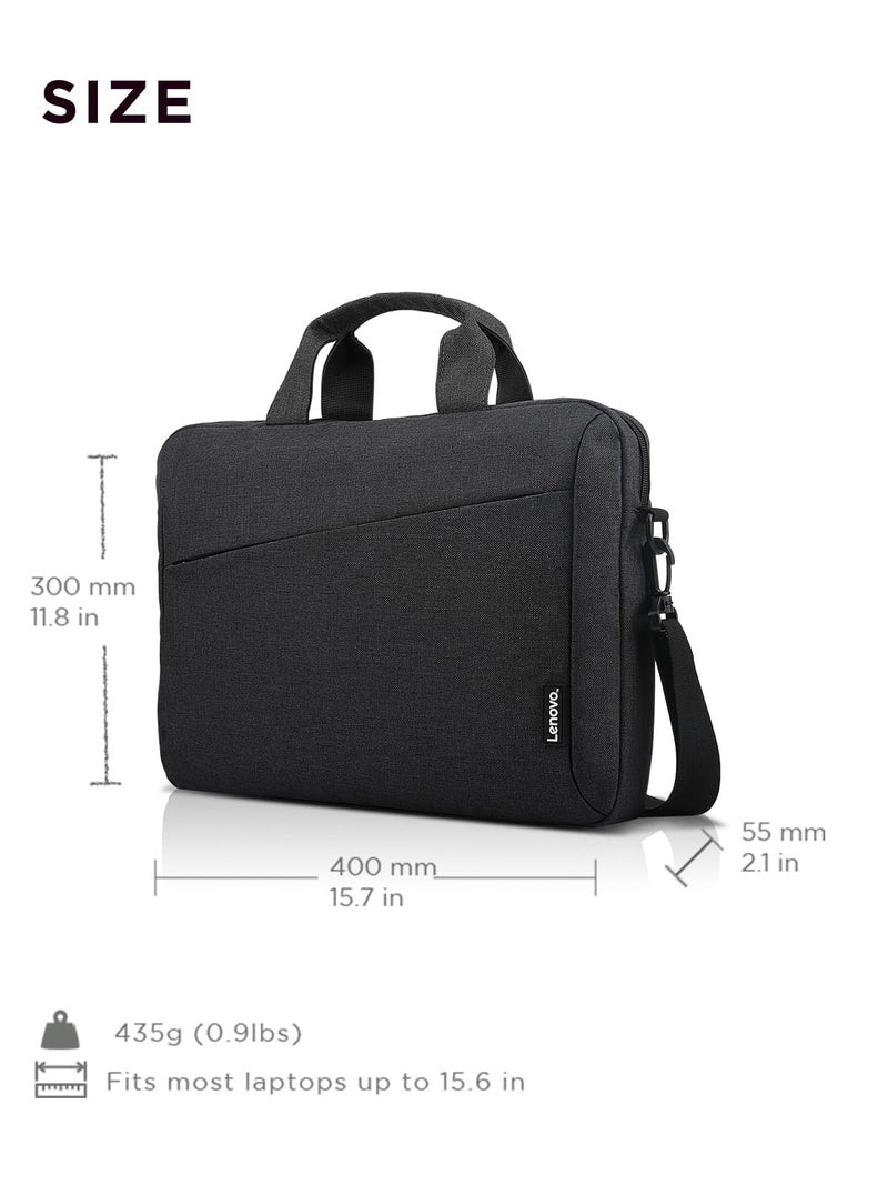 Lenovo Laptop Carrying Case T210, 15.6 - Inch Laptop and Tablet, Sleek Design, Durable and Water - Repellent Fabric, Business or School, GX41L83769 Casual Toploader - Eco Black