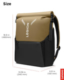 Lenovo Legion Gaming Laptop Backpack GB500, Expandable Capacity up to 25L, Fits 16 - inch Laptops, Water Resistant