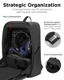 Lenovo Legion Gaming Laptop Backpack GB800, 21L Capacity, Fits 17 - inch Laptops, Water Resistant, Three Main Compartments & 19 Specialiized Pockets, Black