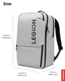 Lenovo Legion Gaming Laptop Backpack GB800, 21L Capacity, Fits 17 - inch Laptops, Water Resistant, Three Main Compartments & 19 Specialiized Pockets, Light Grey