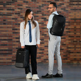 LENZN Durable Leather Laptop Business Backpack Perfect for Men & Women, Work Backpack Fits 15.6 Inch, Premium Quality Travel Bag with USB Charging Port, Water - Resistant, Bookbag with Multiple Pockets
