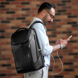 LENZN Durable Leather Laptop Business Backpack Perfect for Men & Women, Work Backpack Fits 15.6 Inch, Premium Quality Travel Bag with USB Charging Port, Water - Resistant, Bookbag with Multiple Pockets