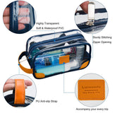 Lermende Clear Toiletry Bag for Traveling, Large Toiletry Bag for Men. Hanging Dopp Kit/Travel kit/Clear Mens Bag/Unisex Bathroom Travel Bag for Mens(Blue)