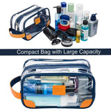 Lermende Clear Toiletry Bag for Traveling, Large Toiletry Bag for Men. Hanging Dopp Kit/Travel kit/Clear Mens Bag/Unisex Bathroom Travel Bag for Mens(Blue)
