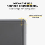 LEVEL8 Checked Luggage, Large Suitcase, Lightweight Luminous Textured Tsa Approved Medium Hardside Luggages with 8 Spinner Wheels, 24 Inch, Dark Grey