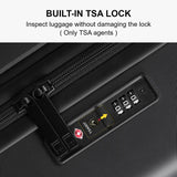 LEVEL8 Checked Luggage, Large Suitcase, Lightweight Luminous Textured Tsa Approved Medium Hardside Luggages with 8 Spinner Wheels, 24 Inch, Dark Grey