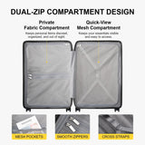 LEVEL8 Checked Luggage, Large Suitcase, Lightweight Luminous Textured Tsa Approved Medium Hardside Luggages with 8 Spinner Wheels, 24 Inch, Dark Grey