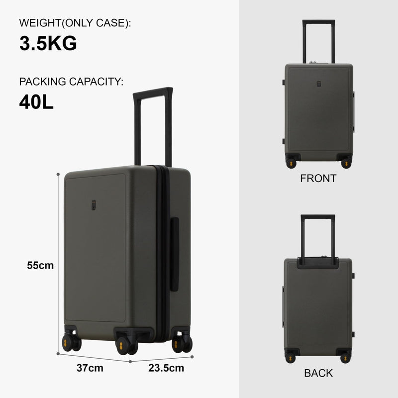 LEVEL8 Elegance Carry - on Suitcase, 20 Inch Carry on Luggage, Hardside Large Suitcases with Wheels, Tavel Bag with Tsa Lock, Olive Green