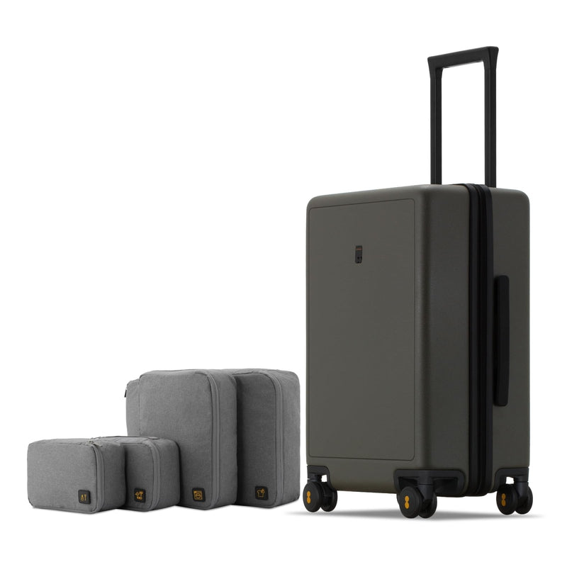 LEVEL8 Elegance Carry - on Suitcase, 20 Inch Carry on Luggage, Hardside Large Suitcases with Wheels, Tavel Bag with Tsa Lock, Olive Green