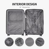 LEVEL8 Grace Luggage Sets Hardshell Suitcase with Wheels, Sturdy Large Suitcase Tsa Lock 20 Inch Expandable Carry on 24 Inch 28 Inch Checked Luggage, 3 - Piece Set (20/24/28), Champagne