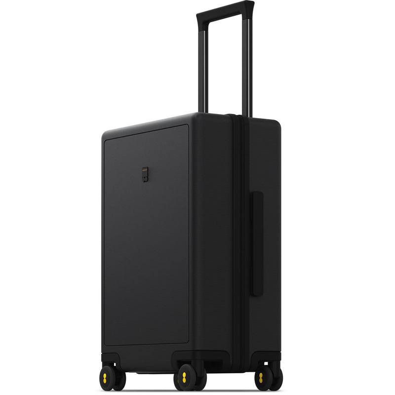 LEVEL8 Hard Shell Carry on Luggage Airline Approved, Carry - on Suitcases with Wheels, Lightweight Luminous Textured Hardside Travel Bag with Tsa Lock, 20 Inch, Black