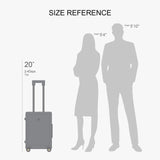 LEVEL8 Hard Shell Carry on Luggage Airline Approved, Carry - on Suitcases with Wheels, Lightweight Luminous Textured Hardside Travel Bag with Tsa Lock, 20 Inch, Black