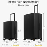 LEVEL8 Luggage Sets 2 Piece, 20/28 inch Hardshell Suitcases Sets, Lightweight Luminous Textured Hardside with Spinner Wheels, Tsa Lock, 2 - Piece Set (20/28), Black