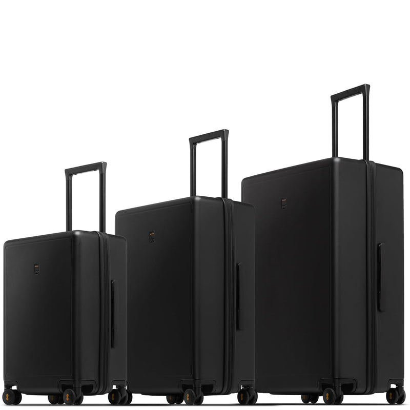 LEVEL8 Luggage Sets 3 Piece, 20 Inch Carry on, 24&28 Checked Hardshell Suitcases Set, Lightweight Luminous Textured Large Luggages with Spinner Wheels Tsa Lock, 3 - Piece Set (20/24/28), Black