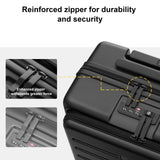 LEVEL8 Road Runner Carry On Luggage with Front Compartment, 20 Inch Lightweight Hard Shell Suitcases with Wheels Airline Approved, Tsa Locks for Luggage, Black