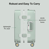 LEVEL8 Zipperless Carry On Luggage Airline Approved with Aluminum Frame, Cute Hardside Suitcase with Spinner Wheels, Metal Rolling Travel Case with Tsa Locks, 20 Inch, Light Green
