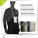 Lewis N. Clark RFID Blocking Stash Neck Wallet, Travel Pouch Passport Holder for Women & Men, Black