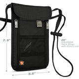 Lewis N. Clark RFID Blocking Stash Neck Wallet, Travel Pouch Passport Holder for Women & Men, Black