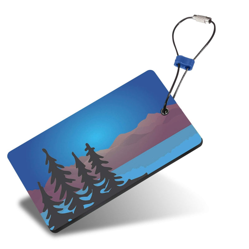 Lewis N. Clark Travel Green Luggage Tag and Suitcase Identifiers for Women and Men, Carry on, Backpack and More, Blue Trees, 1 - Pack