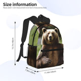 LHDGBWC Travel Backpack Hi Bear Sit on the lawn Carry on Backpack Lightweight Business 15.6inch Laptop Backpack for Men Women