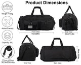 LHI 50L Tactical Duffle Bag for Men, 3 - in - 1 Gym Duffle and Backpack, Shoe Compartment, Laptop Sleeve and MOLLE, Carry - On Travel Weekender and Overnight Bag – Black