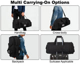 LHI 50L Tactical Duffle Bag for Men, 3 - in - 1 Gym Duffle and Backpack, Shoe Compartment, Laptop Sleeve and MOLLE, Carry - On Travel Weekender and Overnight Bag – Black